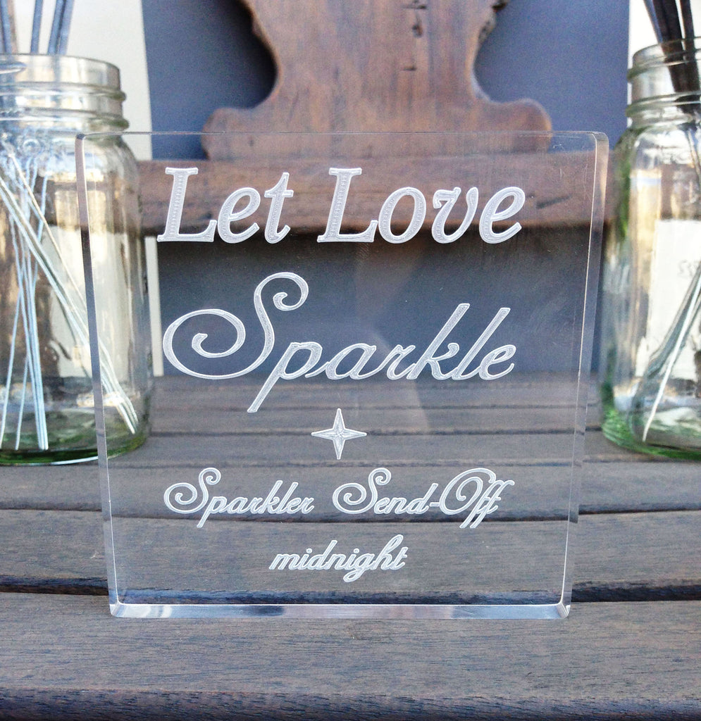 Let Love Sparkle Sparkler Sign - Personalized